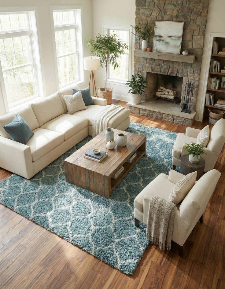 Detail image of 10' 8 x 14' Trellis Shag Rug