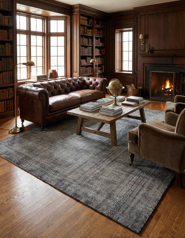 Detail image of 7' 10 x 11'  Hand Woven Jill Zarin English Manor Farmhouse Wool Rug