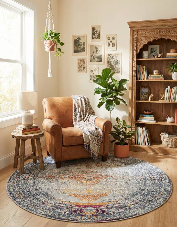 Detail image of 5' x 5' Budapest Round Rug