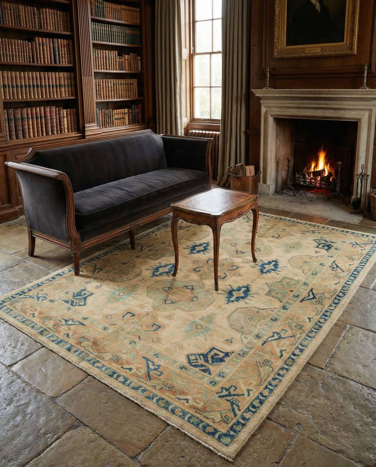 Detail image of 5' 7 x 7' 8 Hand Knotted Oushak Wool Rug