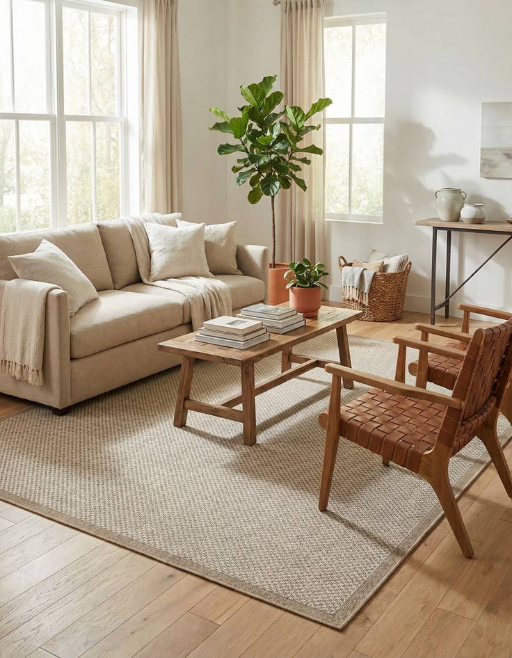 Detail image of 7' 10 x 10' Easy-Clean Border Indoor / Outdoor Rug