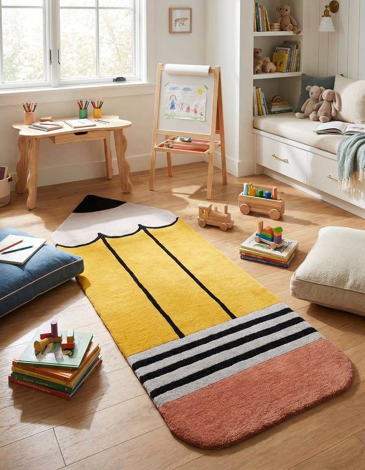 Detail image of 2' 6 x 7' 5 Playtime Kids Wool Freeform Rug