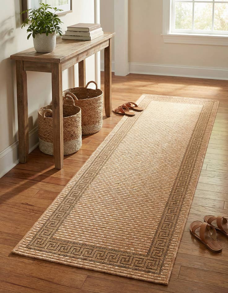 Detail image of 2' x 6' Washable Border Indoor / Outdoor Runner Rug