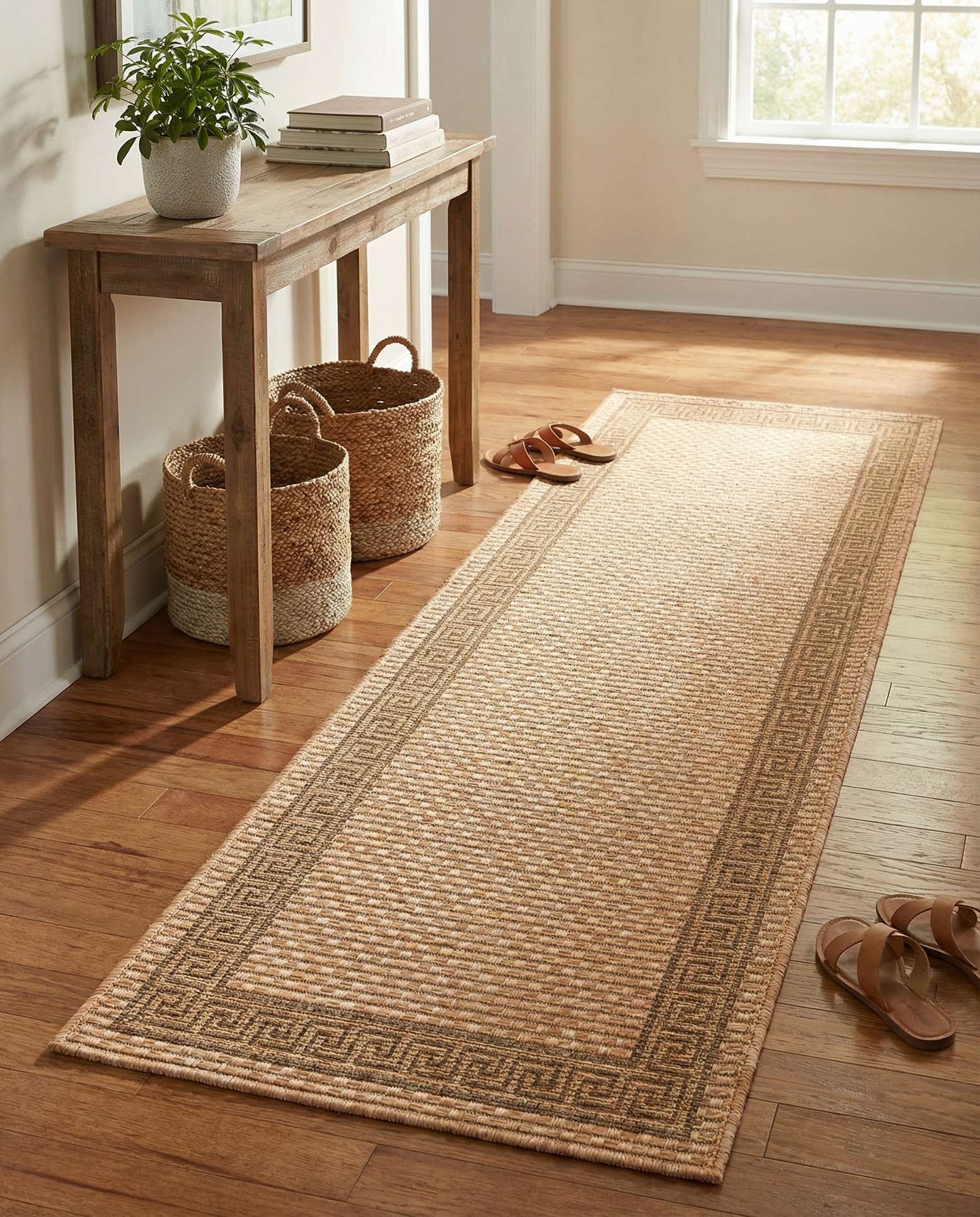 2' x 6' Easy-Clean Border Indoor / Outdoor Runner Rug