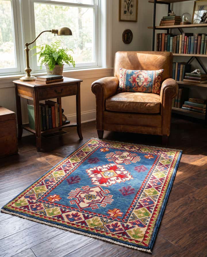 2' x 3' 1 Hand Knotted Kazak Rug