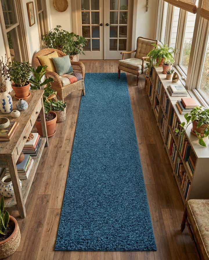 2' 6 x 16' 5 Comfort Solid Shag Runner Rug