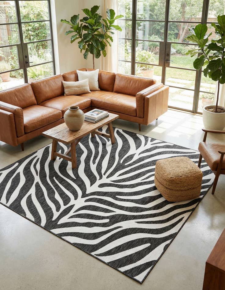 Detail image of 10' x 10'  Washable Safari Indoor / Outdoor Square Rug