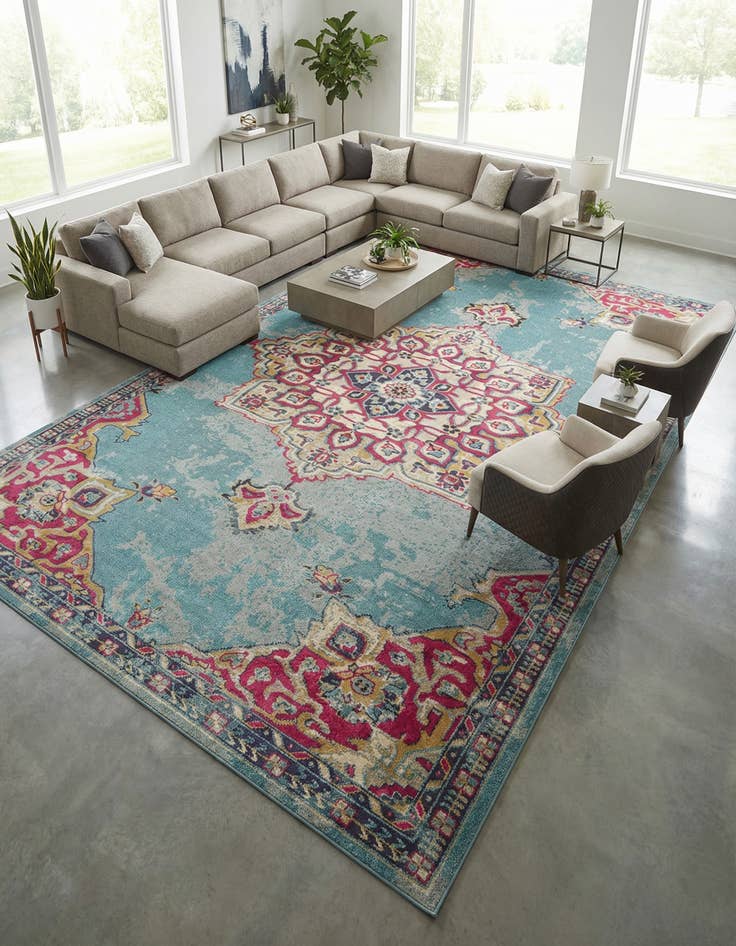 Detail image of 10' 6 x 16' 5 Washable Fleur Rug