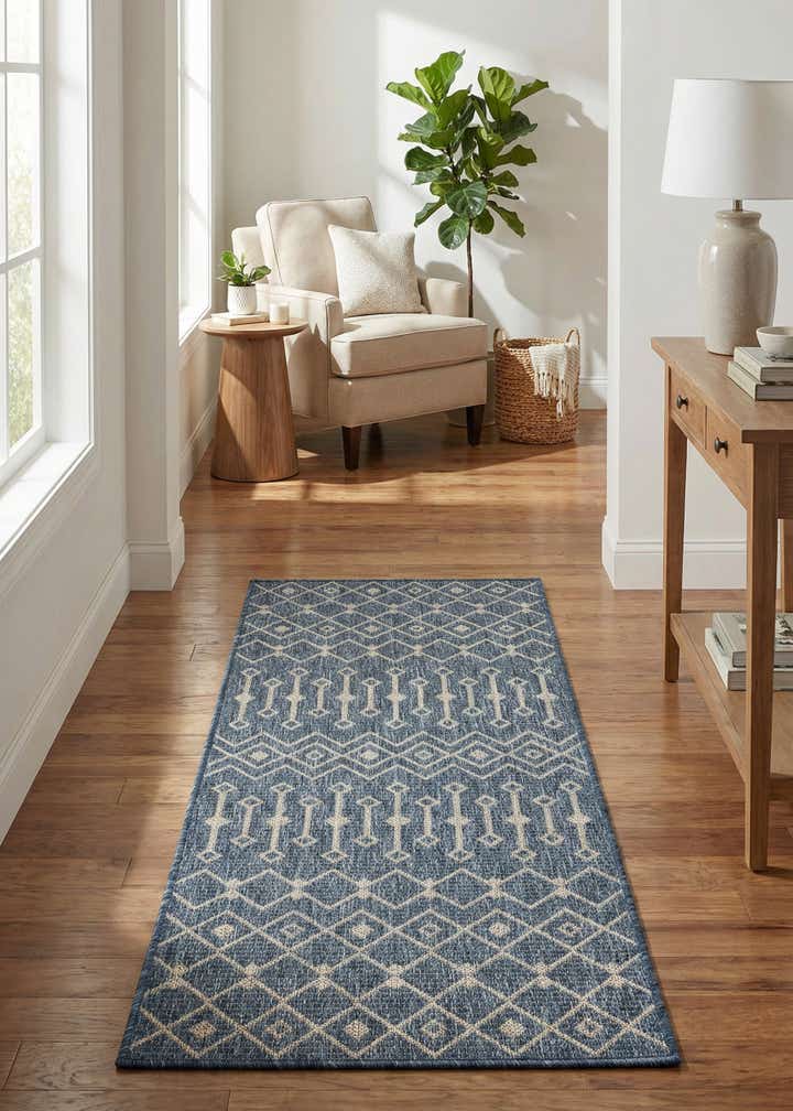 2' x 5' Easy-Clean Trellis Indoor / Outdoor Runner Rug