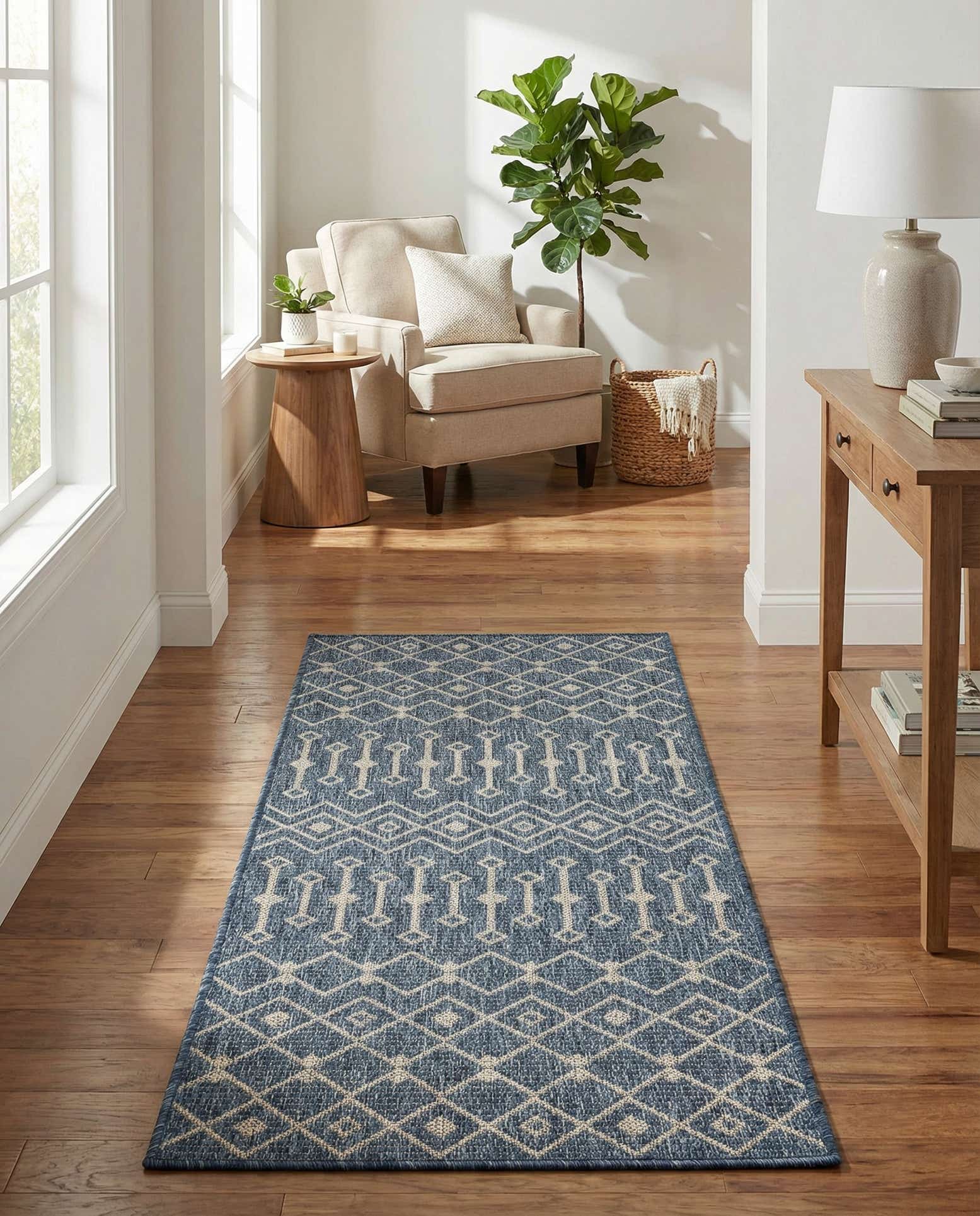 2' x 5' Easy-Clean Trellis Indoor / Outdoor Runner Rug