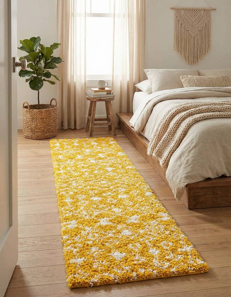 Detail image of 2' x 8' Moroccan Trellis Shag Runner Rug