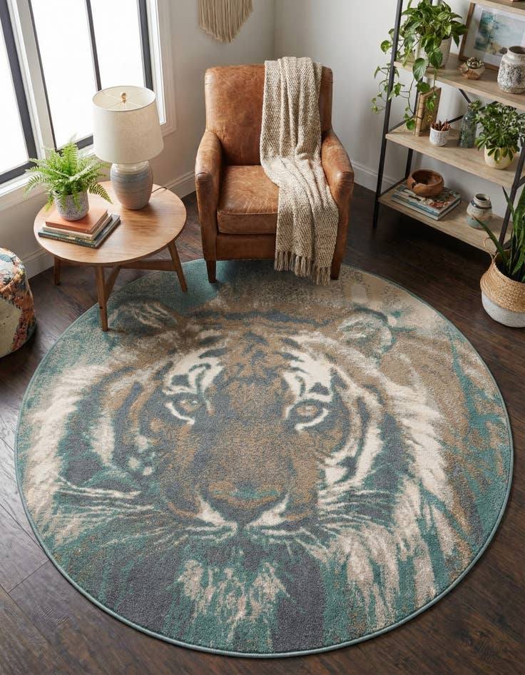 Detail image of 5' x 5' Safari Round Rug