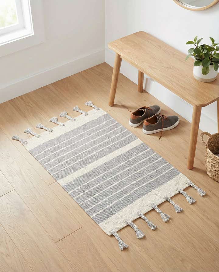 2' x 3' 1 Hand Woven Chindi Cotton Rug