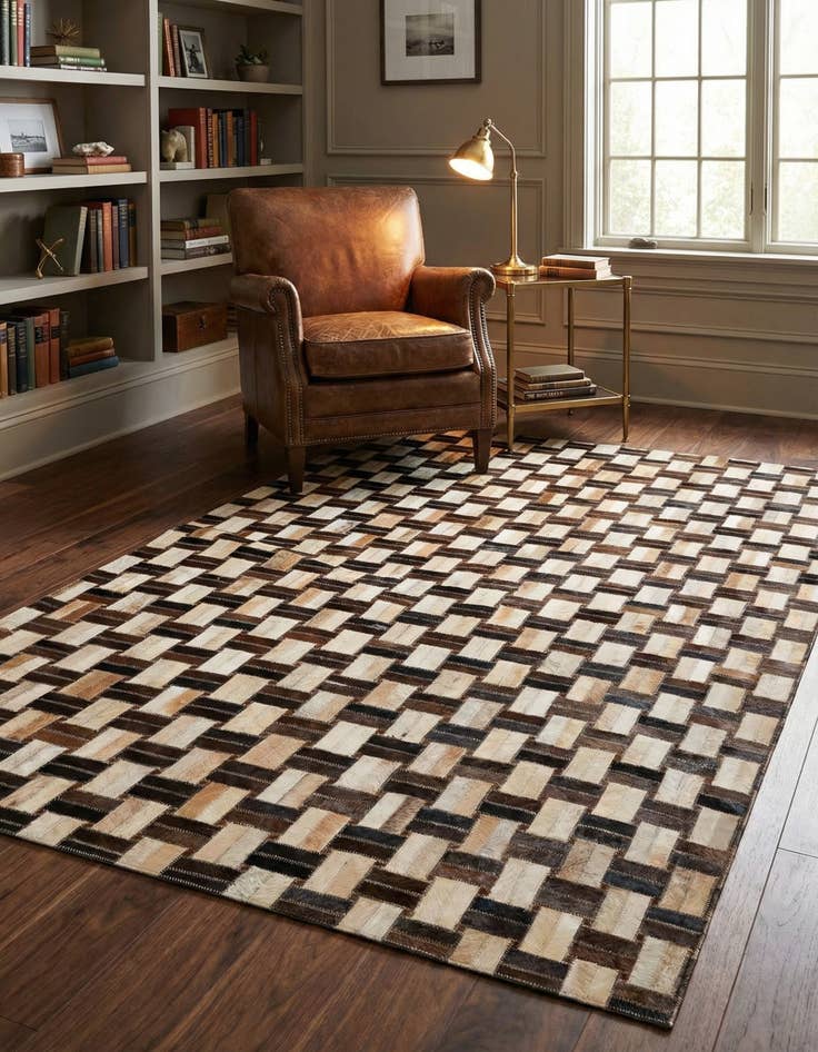 Detail image of 4' x 5' 11 Cowhide - Patchwork Rug