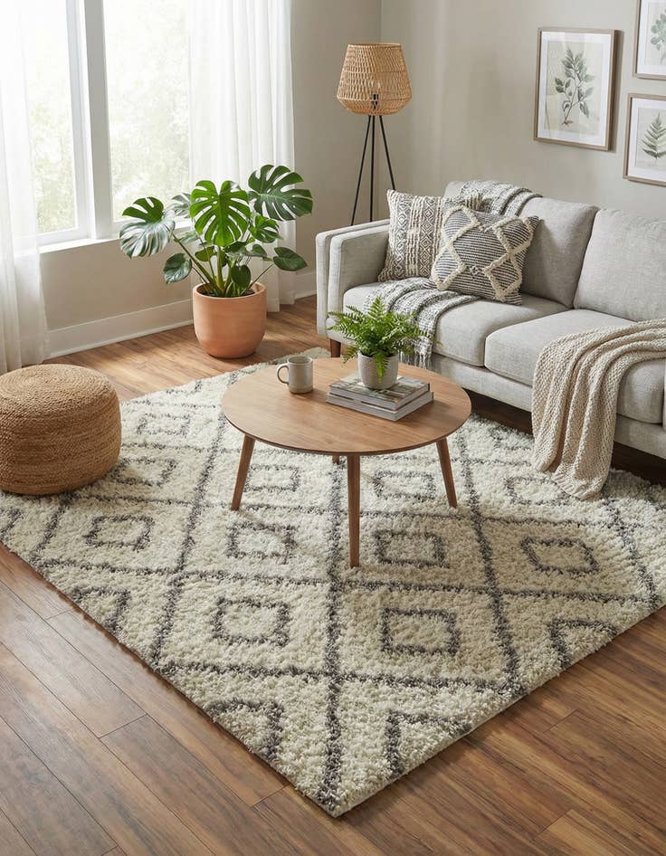 Detail image of 5' 3 x 5' 3 Trellis Shag Square Rug