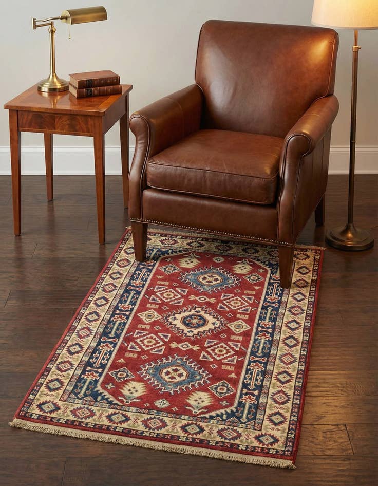 Detail image of 2' 8 x 4' Hand Knotted Kazak Rug