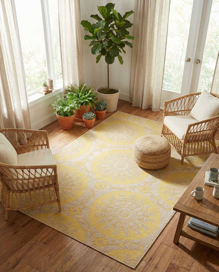 7' x 10' Easy-Clean Botanical Indoor / Outdoor Rug