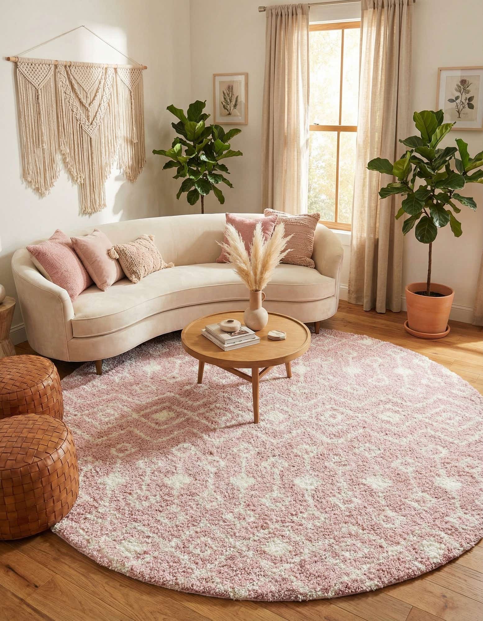 10' x 10' Moroccan Trellis Shag Round Rug
