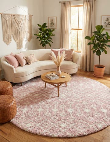 10' x 10' Moroccan Trellis Shag Round Rug