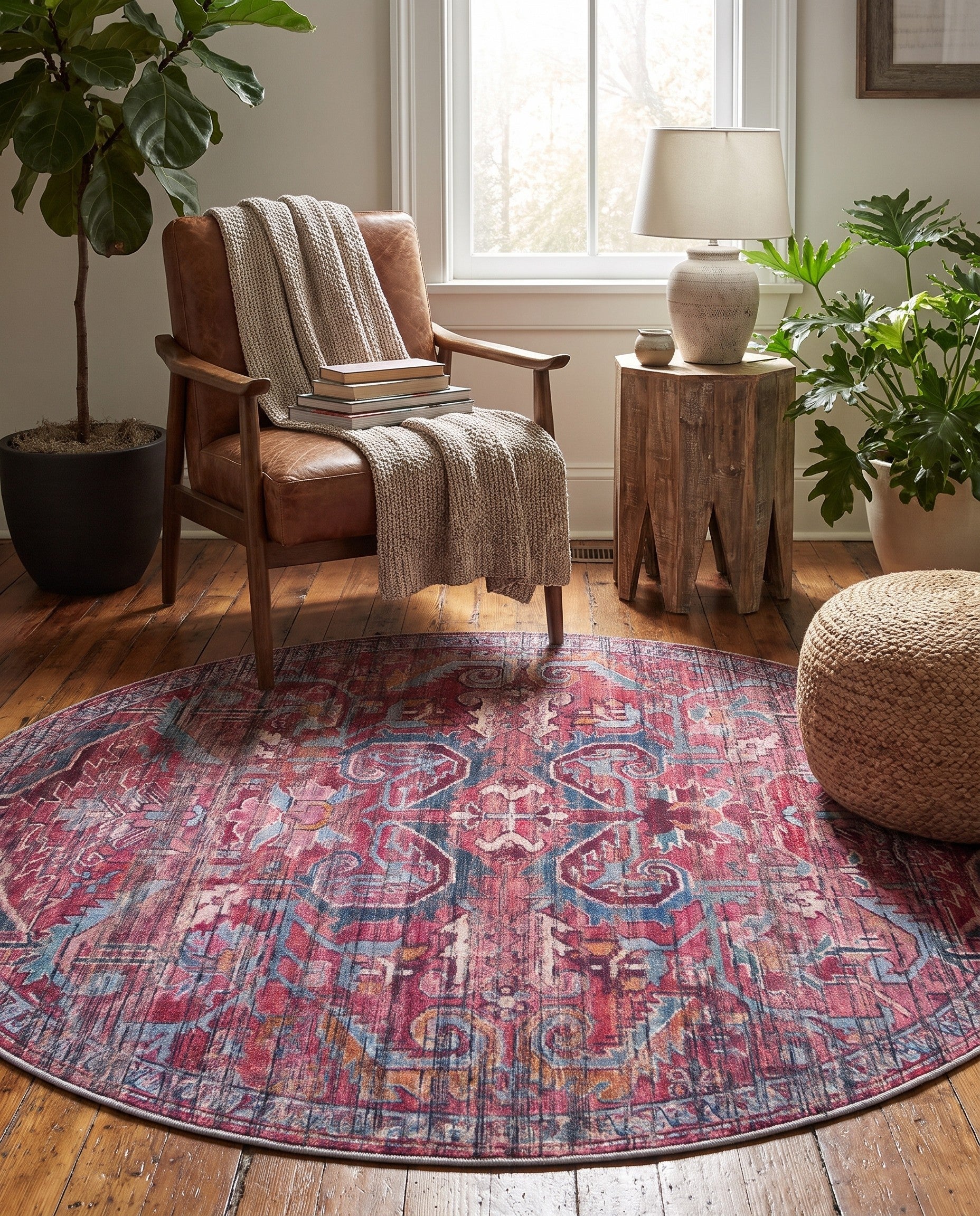 185cm x 185cm Maahru Tapis Rond