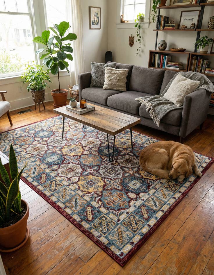 Detail image of 5' 3 x 8' Kamala Washable Rug