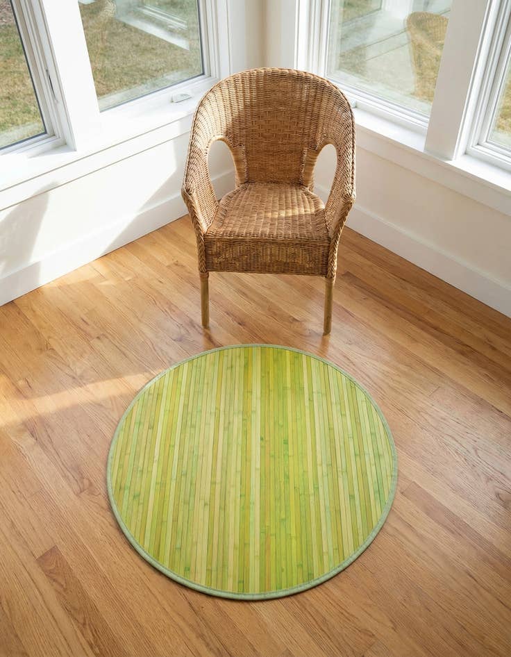 Detail image of 3' 3 x 3' 3 Bamboo Round Rug