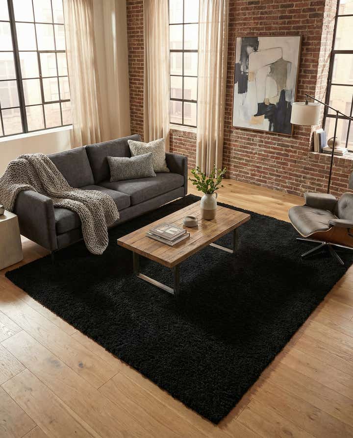 7' 10 x 7' 10 Solid Shag Square Rug