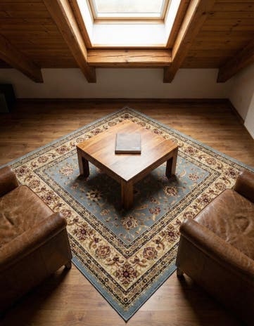 Light Blue Aditi Square Rug