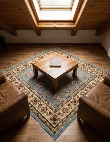Light Blue Aditi Square Rug