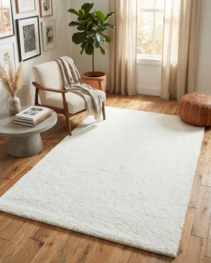 Detail image of 5' 3 x 8' Solid Frieze Rug