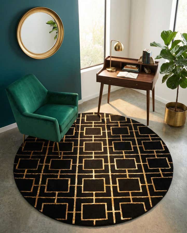 7' 10 x 7' 10 Marilyn Monroe™ Glam Deco Round Rug