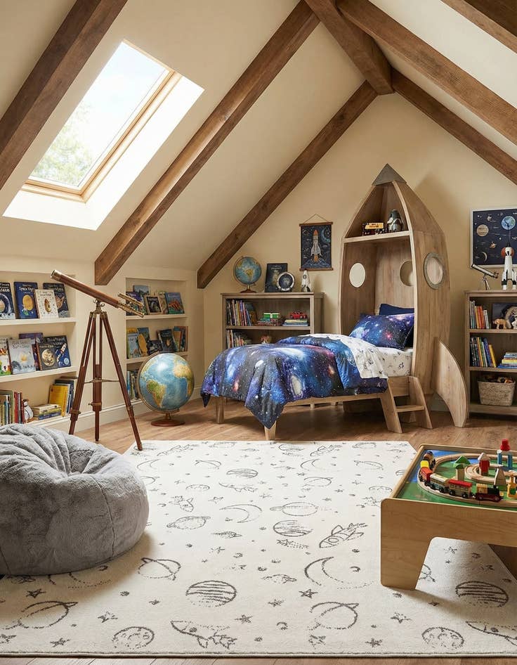 Detail image of 7' 10 x 10' Planets Whimsy Kids Rug