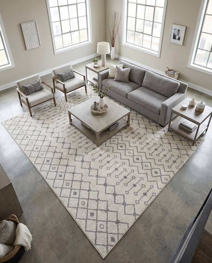 Detail image of 10' x 10' Moroccan Trellis Square Rug