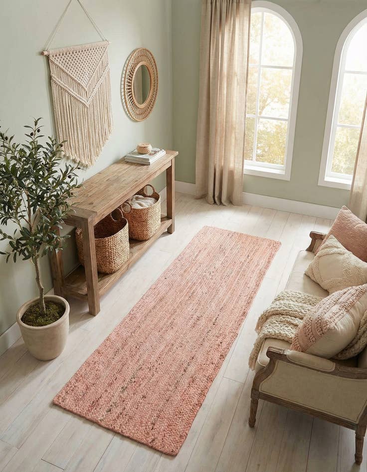 Detail image of 2' 6 x 6' 1 Handmade Braided Jute Runner Rug