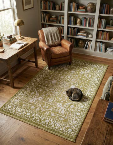 Light Green New Vintage Rug