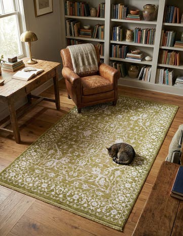 Light Green New Vintage Rug