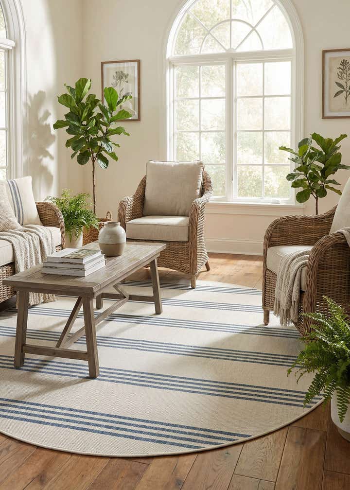 6' 7 x 6' 7 Easy-Clean Jill Zarin Anguilla Indoor / Outdoor Round Rug