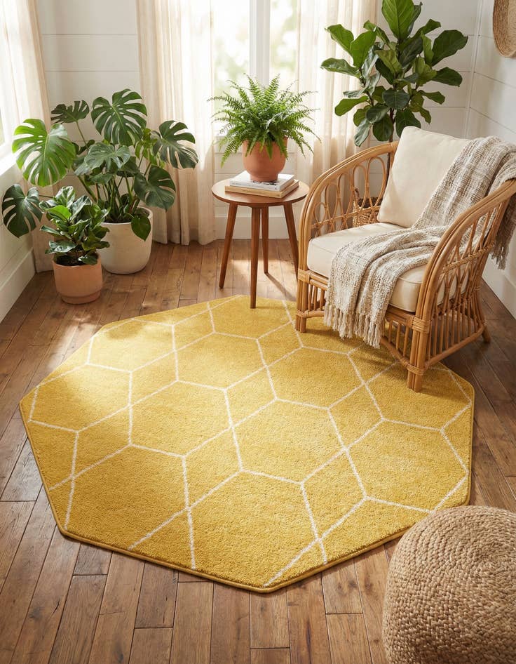 Detail image of 5' 3 x 5' 3 Trellis Frieze Octagon Rug