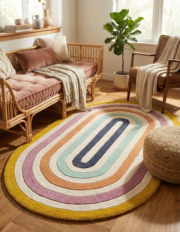 Detail image of 3' 1 x 5' 1 Hand Tufted Wool Oval Rug