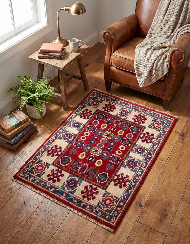 Detail image of 2' x 2' 11 Hand Knotted Kazak Rug