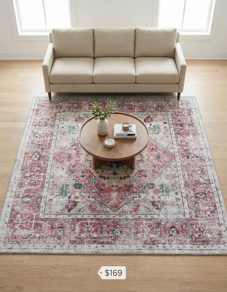 Detail image of 7' 10 x 7' 10 Washable Yara Square Rug