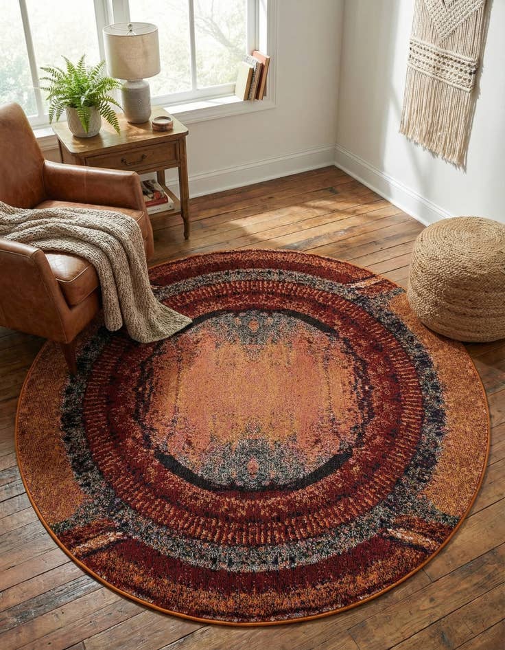 Detail image of 6' x 6'  Washable Casablanca Round Rug