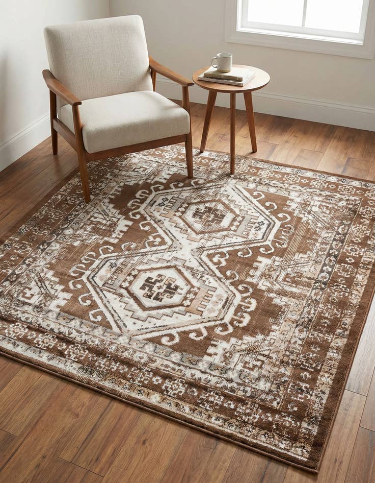 Detail image of 5' 3 x 5' 3 Charlotte Square Rug