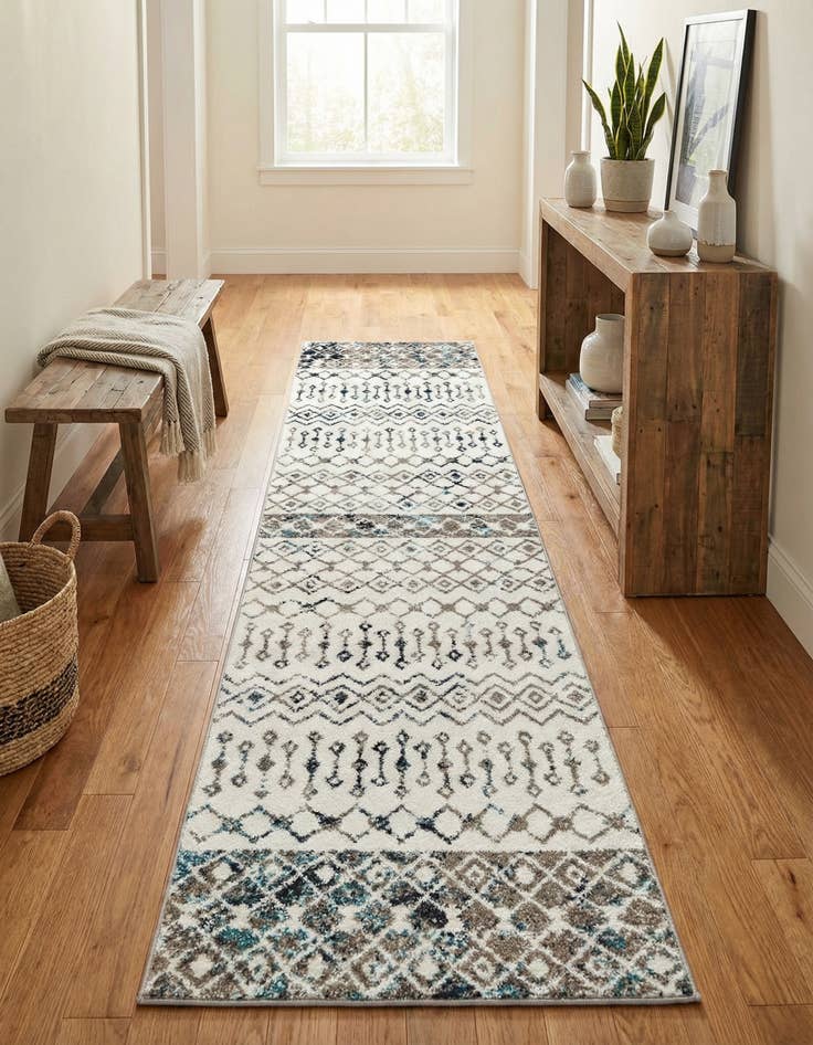 Detail image of 2' 7 x 10' Moroccan Trellis Runner Rug
