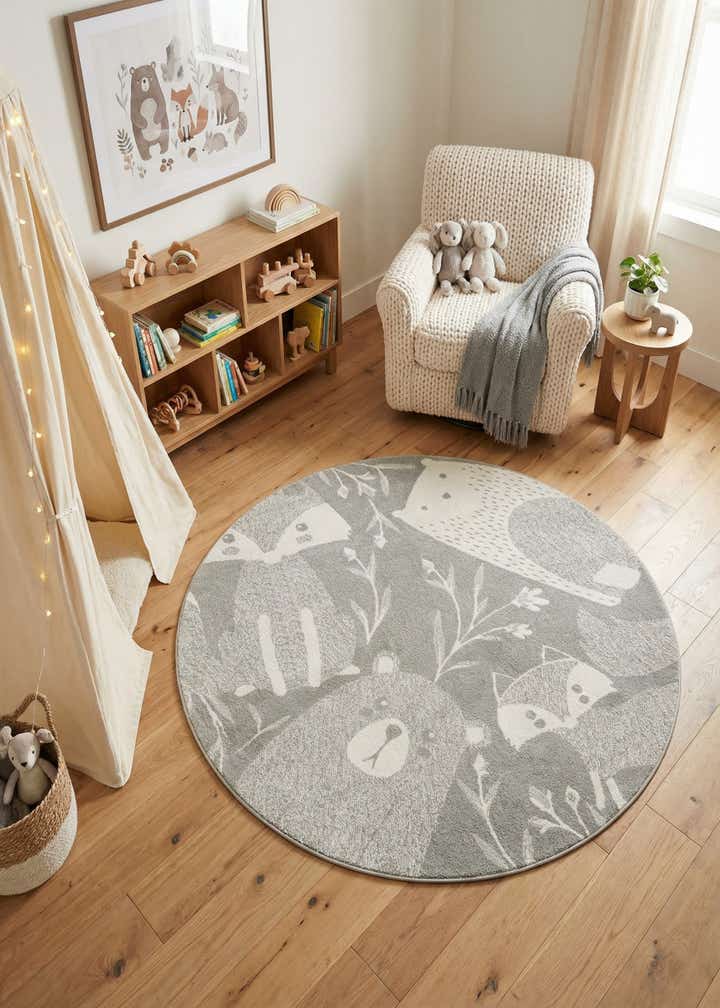 7' x 7' Whimsy Kids Round Rug