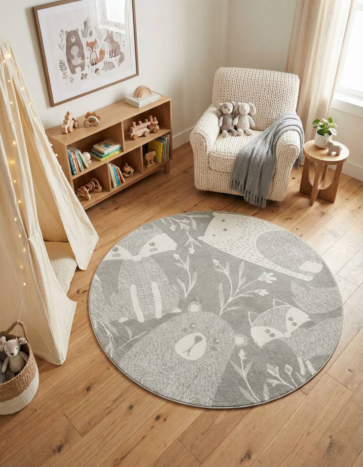 Detail image of 7' x 7' Whimsy Kids Round Rug