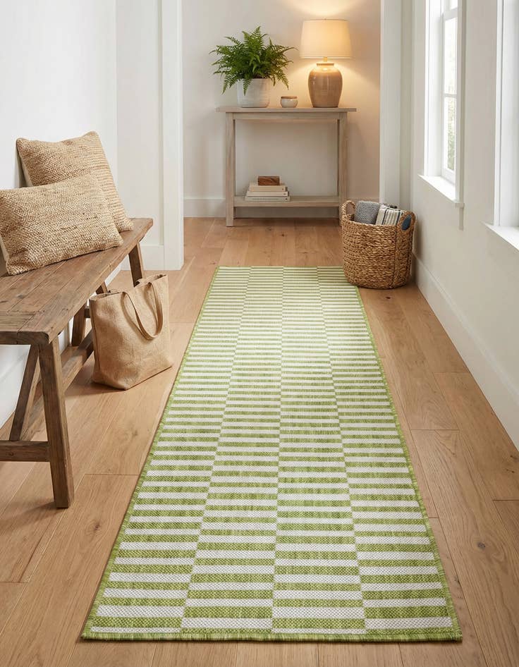 Detail image of 2' x 6' Washable Ribbon Indoor / Outdoor Runner Rug