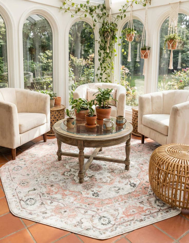 Detail image of 7' 10 x 7' 10 Madeline Vintage Octagon Rug