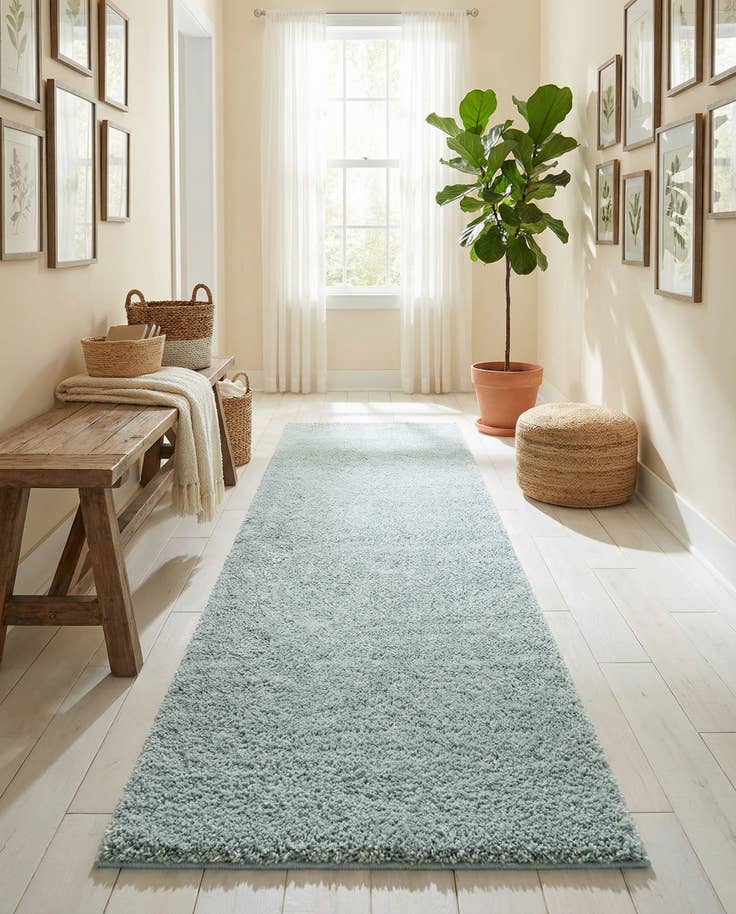 Detail image of 2' x 6' 9 Soft Solid Shag Runner Rug