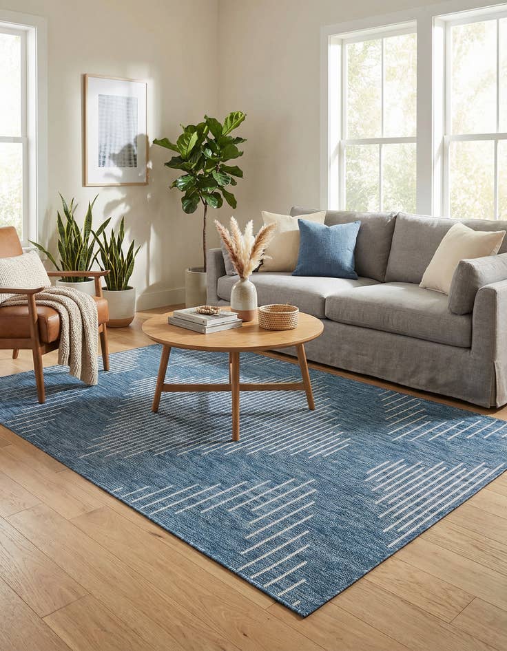 Detail image of 4' x 6'  Washable Modern Indoor / Outdoor Rug